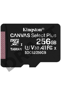 Флеш карта microSDHC 256GB microSDXC Class10 Kingston <SDCS2/256GBSP> UHS-I Canvas Select up to 100MB/s без адапт
