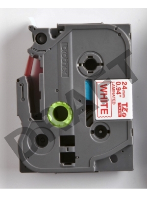 Наклейка ламинированная TZ-E252 (24 мм бел/красн, аналог TZ-252)