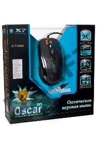 Мышь A4Tech X-718BK (черный) USB, 6+1 кл.-кн., 3200 dpi,проводная