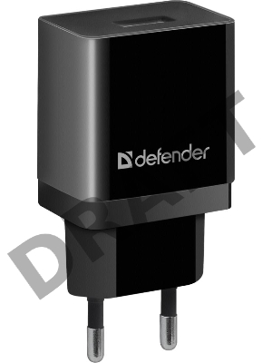Сетевой адаптер Defender 1xUSB, 5V/2.1А, пакет, черный (EPA-10) (83572)