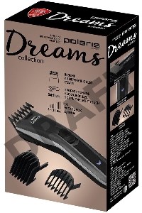 Машинка для стрижки Polaris PHC 0512RC черный/серебристый (насадок в компл:2шт)