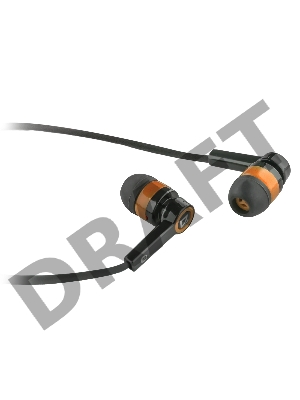 Наушники Defender Pulse 420 черный + оранжевый, вставки 63420