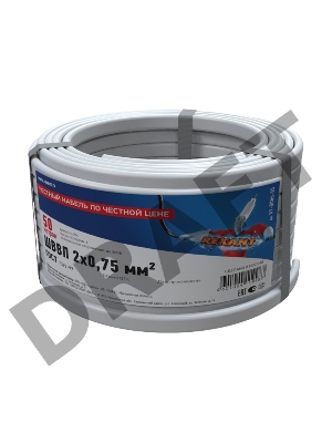 Провод ШВВП 2х0,75 мм², длина 50 метров, ГОСТ 7399-97  REXANT