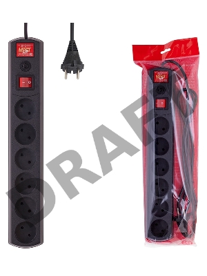 Сетевой фильтр Most LR 3м (6 розеток) черный (коробка)