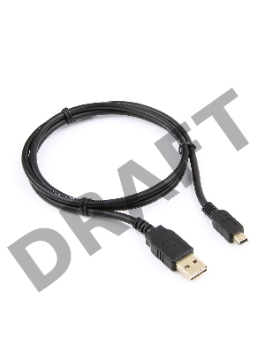 Кабель USB 2.0 Gembird/Cablexpert, мультиразъем USB, AM/miniB 5P, 1м, пакет  CC-5PUSB2D-1M 