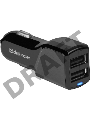 Автомобильный адаптер Defender 2xUSB, 5V/3.4А (UCA-34) (83834)