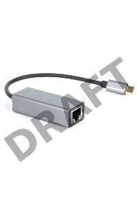 Кабель-переходник USB 3.1 Type-C -->RJ-45 1000Mbps Ethernet, Aluminum Shell, 0.15м VCOM <DU320M>