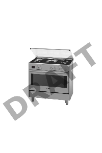 Отдельностоящая  плита с газовой варочной поверхностью и электрической духовкой BOSCH HSB738357M Series 8, 846-880 x 898 x 600, 5 конфорок с электроподжигом, духовка мощностью 3.1 кВт на 112 л, 8 режимов работы, гриль, каталитическое покрытие духовки, рег