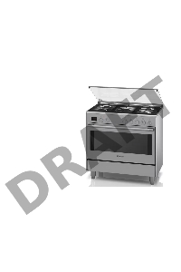 Отдельностоящая  плита с газовой варочной поверхностью и электрической духовкой BOSCH HSB738357M Series 8, 846-880 x 898 x 600, 5 конфорок с электроподжигом, духовка мощностью 3.1 кВт на 112 л, 8 режимов работы, гриль, каталитическое покрытие духовки, рег