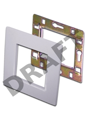 Рамка 1-постовая 45х45, с суппортом, белая