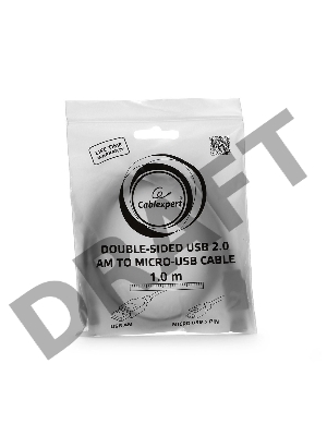 Кабель Gembird/Cablexpert CC-mUSB2D-1M,  Кабель USB 2.0 , мультиразъем USB, AM/microB 5P, 1м, пакет 