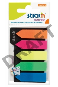 Закладки самокл. индексы пластиковые Hopax 21143 12x42мм 5цв.в упак. 25лист стрелки европодвес