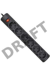 Сетевой фильтр Defender Фильтр DFS 151 1.8 m, 6 розеток, черный 99494