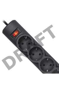 Сетевой фильтр Defender Фильтр DFS 151 1.8 m, 6 розеток, черный 99494