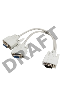 Переходник штекер VGA - 2 гнезда VGA, провод  REXANT