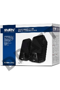 Колонки SVEN 312, черный {2.0, 100 – 20 000 Гц, 4Вт}