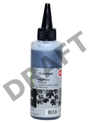 Чернила Cactus CS-GI490BK черный 100мл для Canon Pixma G1400/G2400/G3400