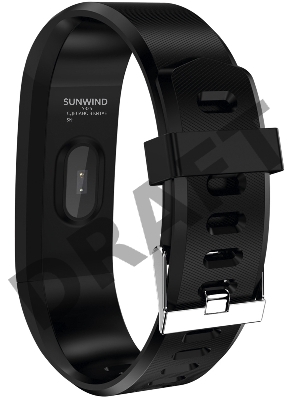 Смарт-браслет SunWind SB25 TFT корп.:черный рем.:черный (SB25B)
