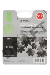 Картридж струйный Cactus CS-PG512 черный для Canon Pixma MP240/MP250/MP260 (14ml)