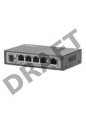 Сетевой коммутатор FE-104POE-S 5 портов 10/100 Мбит/с (IEEE802.3u 100BaseTX) из них 4 c поддержкой PoE (IEEE802.3at) до 15,4Вт на порт (HI POE), Сумма