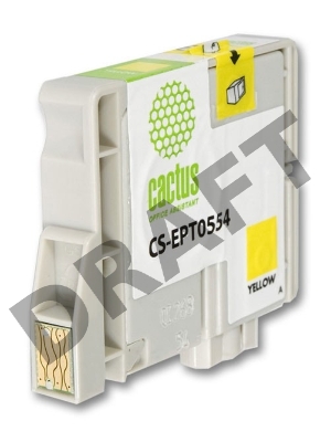 Картридж струйный Cactus CS-EPT0554 желтый для Epson Stylus RX520/Stylus Photo R240 (10ml)