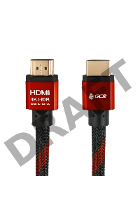 Greenconnect Кабель 0.5m HDMI версия 2.0, HDR 4:2:2, Ultra HD, 4K 60 fps 60Hz/5K*30Hz, 3D, AUDIO, 18.0 Гбит/с, 28/28 AWG, OD7.3mm, тройной экран, BICOLOR нейлон, AL корпус красный, GCR-51488 Greenconnect Кабель 0.5m HDMI версия 2.0, HDR 4:2:2, Ultra HD, 4
