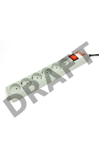 Фильтр-удлинитель Power Cube 3,0 м 6 розеток (серый) 10А/2,2кВт