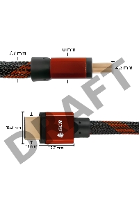 Greenconnect Кабель 0.5m HDMI версия 2.0, HDR 4:2:2, Ultra HD, 4K 60 fps 60Hz/5K*30Hz, 3D, AUDIO, 18.0 Гбит/с, 28/28 AWG, OD7.3mm, тройной экран, BICOLOR нейлон, AL корпус красный, GCR-51488 Greenconnect Кабель 0.5m HDMI версия 2.0, HDR 4:2:2, Ultra HD, 4