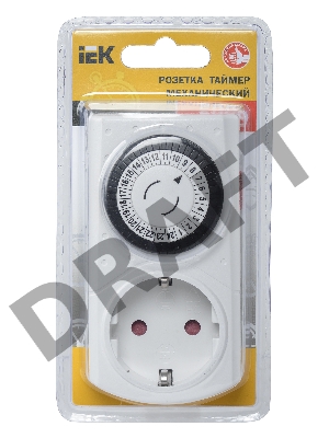 Розетка-таймер Iek ERT-20-1-16-S-30-0-20-K01 РТМ-1 механ. 30мин 24ч 48on/off 16А IP20