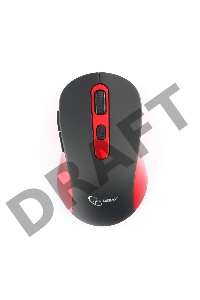 Мышь беспров. Gembird MUSW-221-R, чёрный/красный, 5кн.+колесо-кнопка, 800/1200/1600DPI, 2.4ГГц