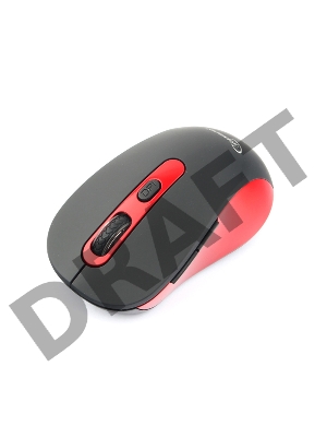 Мышь беспров. Gembird MUSW-221-R, чёрный/красный, 5кн.+колесо-кнопка, 800/1200/1600DPI, 2.4ГГц
