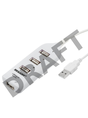 Разветвитель USB 2.0 на 4 порта белый REXANT