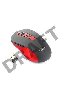 Мышь беспров. Gembird MUSW-221-R, чёрный/красный, 5кн.+колесо-кнопка, 800/1200/1600DPI, 2.4ГГц