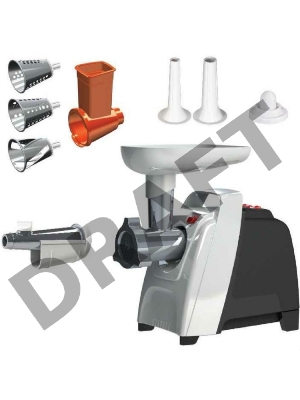 Мясорубка АКСИОН М61.02 Черно-серебристыйМакс.  мощность 2000 Вт. Защита двигателя от перегрузки. Максимальная производительность – 3 кг/мин. Приставка для набивки колбас (2шт.). Приставка кеббе. Приставка соковыжималка АМ11.04 (шнековая): предназначена д
