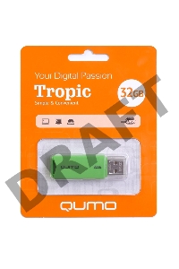 Флеш Диск USB 2.0 QUMO 32GB Tropic Green QM32GUD-TRP-Green