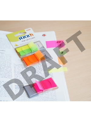 Закладки самокл. индексы пластиковые Hopax 26017 12x45мм 4цв.в упак. 40лист Z-сложение блистер