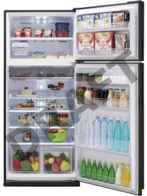 Холодильник Sharp Холодильник Sharp/ Холодильник. 185 см. No Frost. A+ Серебристое стекло