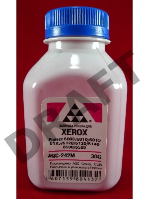 Тонер XEROX Phaser 6000/6010/6015/6125/6128/6130/6140/6500/6505 Magenta, (фл.30г.) AQC фас. России