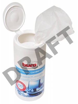 Салфетки Buro BU-Tscreen, 100 шт для экранов мониторов/плазменных/ЖК телевизоров/ноутбуков туба 100шт влажных