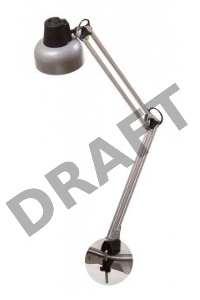 Светильник настольный Трансвит Beta/Gr на струбцине E27 лампа накаливания серый 60Вт