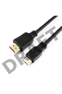 Кабель HDMI-miniHDMI Gembird/Cablexpert , v1.4, 19M/19M, 1.8м, 3D, Ethernet, черный, позол.разъемы, экран, пакет(CC-HDMI4C-6)