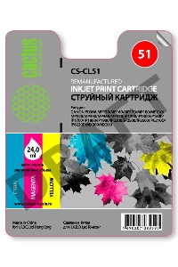 Картридж струйный Cactus CS-CL51 многоцветный для Canon MP150 MP160 MP170 MP180 (18ml)