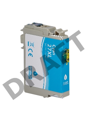 Струйный картридж Sakura C13T27124022 (27XL Cyan) для Epson, голубой, 14,6 мл., 1100 к.