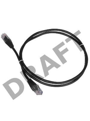 Патч-корд TWT UTP кат.5e, с заливными колпачками, 0.15 м, черный