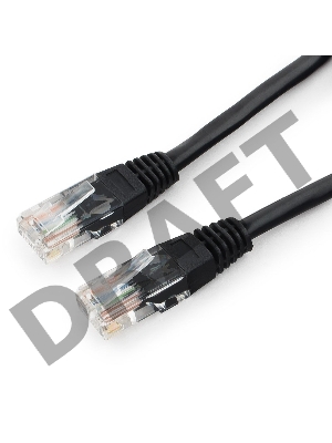 Патч-корд UTP Cablexpert PP12-3M/BK 5e, 3м, литой, многожильный (чёрный)