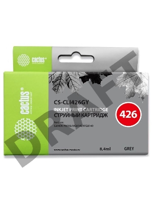 Картридж струйный Cactus CS-CLI426GY серый для Canon Pixma MG6140/MG8140 (8,2ml)