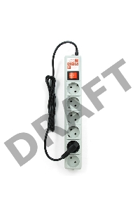 Фильтр-удлинитель Power Cube 1,9 м 6 розеток (серый) 10А/2,2кВт