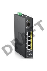 Коммутатор ZYXEL RGS100-5P, 5  Port unmanaged PoE Switch, 120 Watt PoE, DIN Rail, IP30, 12-58V DC