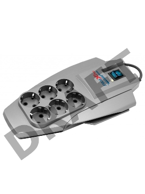 Сетевой фильтр Pilot X-Pro 3м (6 розеток) серый (коробка)