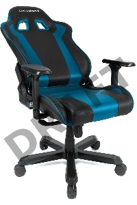 Игровое кресло DXRacer King чёрно-синее (OH/KS99/NB, экокожа, регулируемый угол наклона)